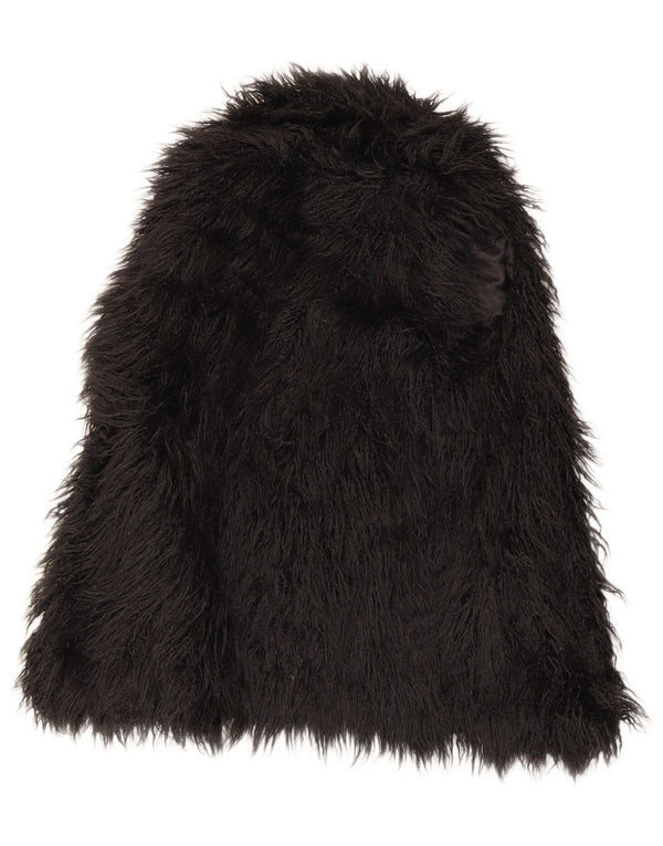 Gilet pentru femei din blană artificială Zara UK 14 Medium Black Modacryl