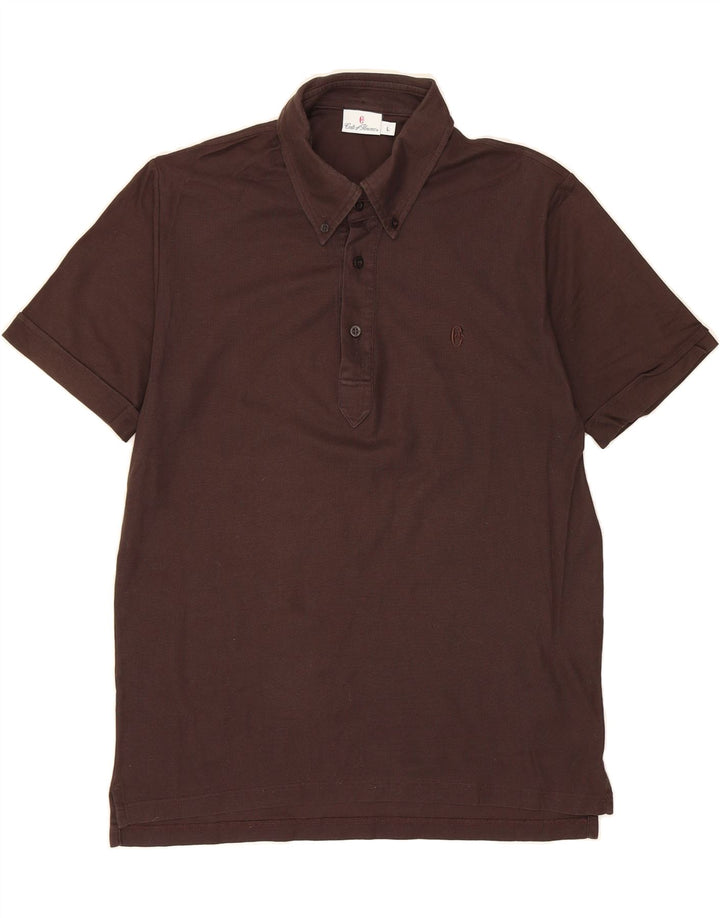 CONTE OF FLORENCE Mens Polo Shirt Large Brown Vintage Conte of Florence and Second-Hand Conte of Florence from Messina Hembry 