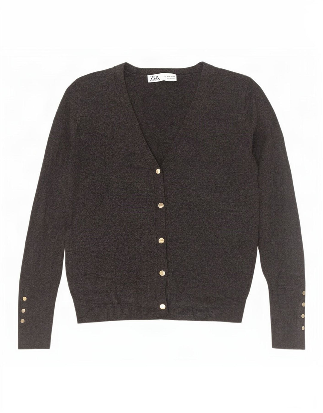 Pulover cardigan pentru femei Zara UK 12 Medium Gri Viscose