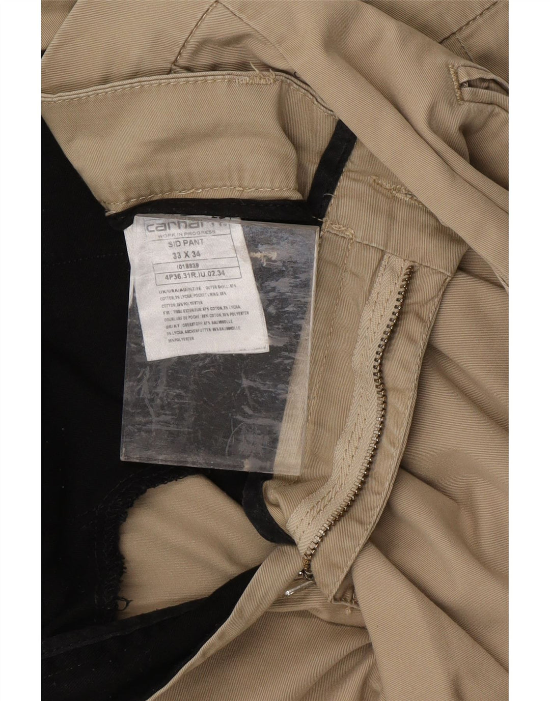 Pantaloni chino slim pentru bărbați CARHARTT L33 L34 bumbac bej