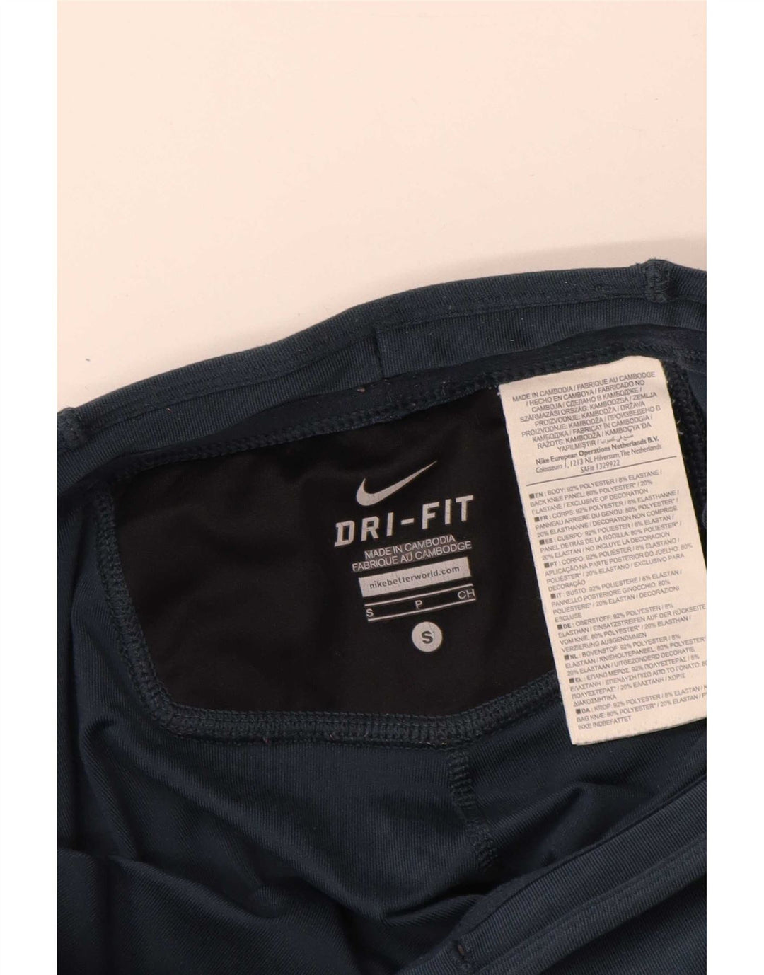 Leggings Dri Fit Nike pentru femei UK 8 Mici, poliester geometric, albastru bleumarin