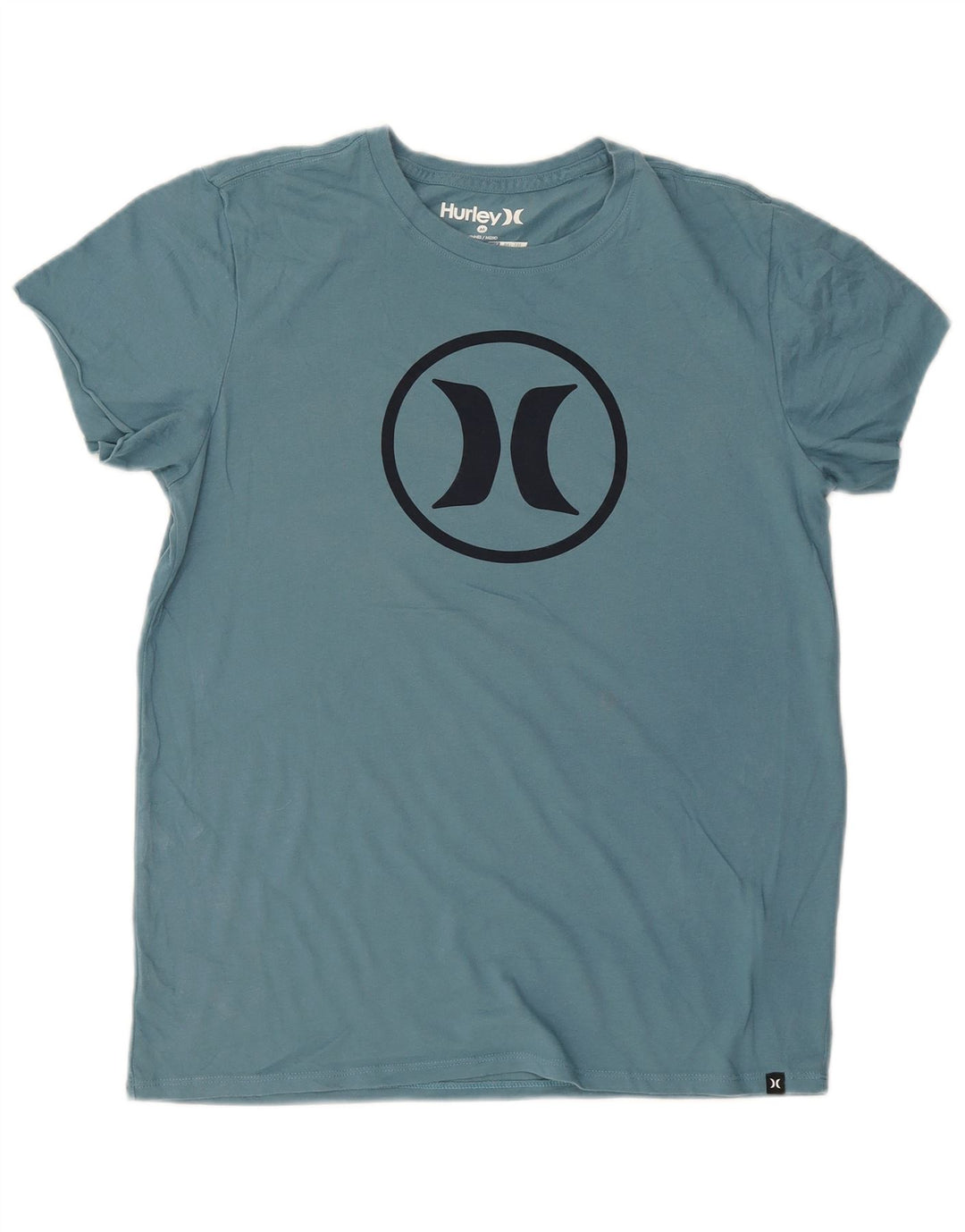 Tricou grafic Hurley Dri Fit pentru bărbați Top din bumbac albastru mediu