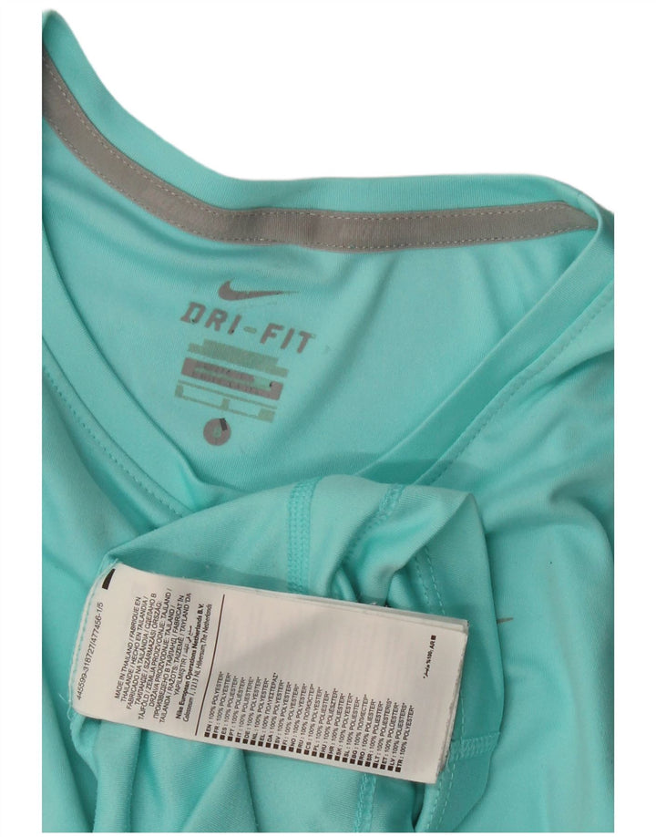 Tricou Nike Dri Fit pentru femei Top UK 10 Poliester turcoaz mic