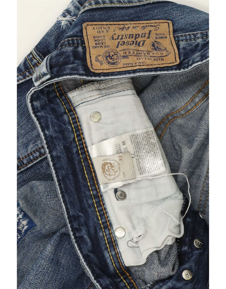 Blugi Distressed drepte pentru bărbați Diesel W33 L34 Bumbac albastru