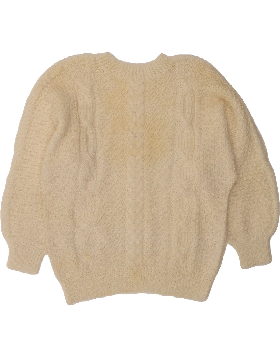 VINTAGE Womens Crew Neck Jumper Sweater UK 12 Medium Off White Vintage Vintage and Second-Hand Vintage from Messina Hembry 