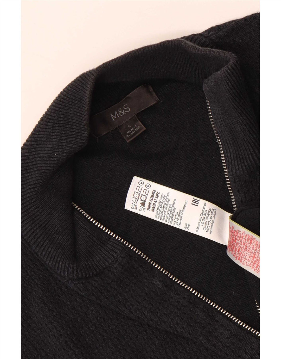 Pulover cardigan pentru bărbați Marks & Spencer, mare, negru, bumbac