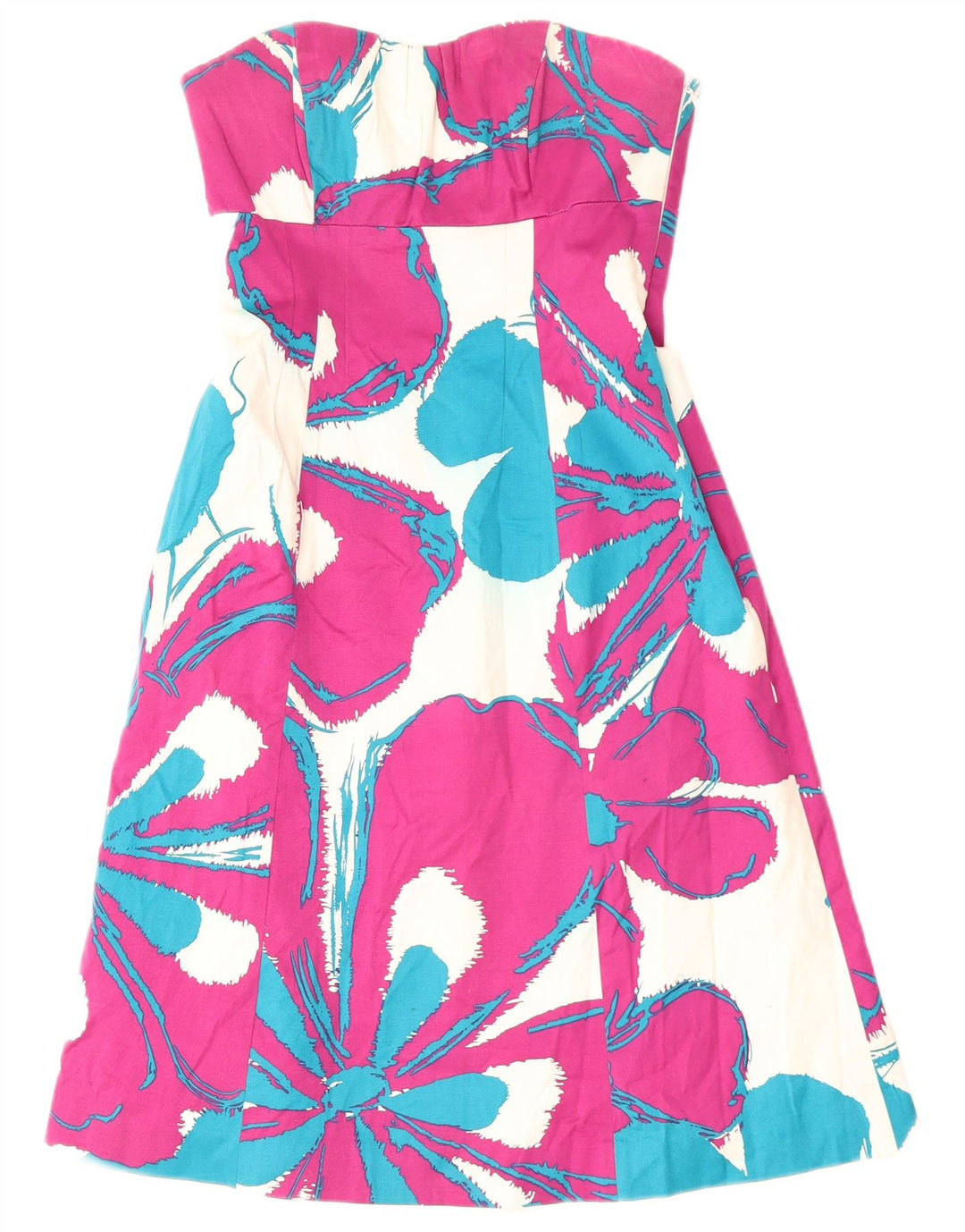 Rochie Coastă pentru femei fără bretele UK 8 mic, roz, bumbac floral