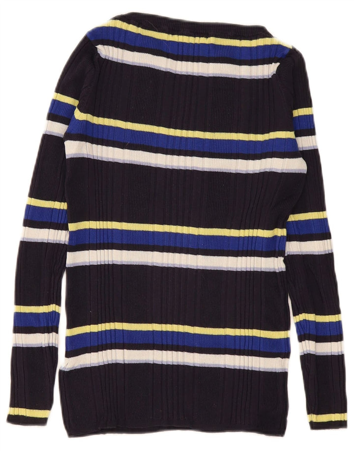 Marks & Spencer Womens Boat Neck Jumper Sweater UK 12 Medium Navy Blue