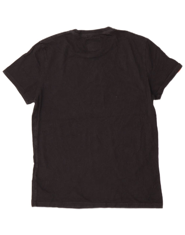 Tricou Superdry cu mânecă scurtă pentru femei, UK 18 XL, bumbac negru