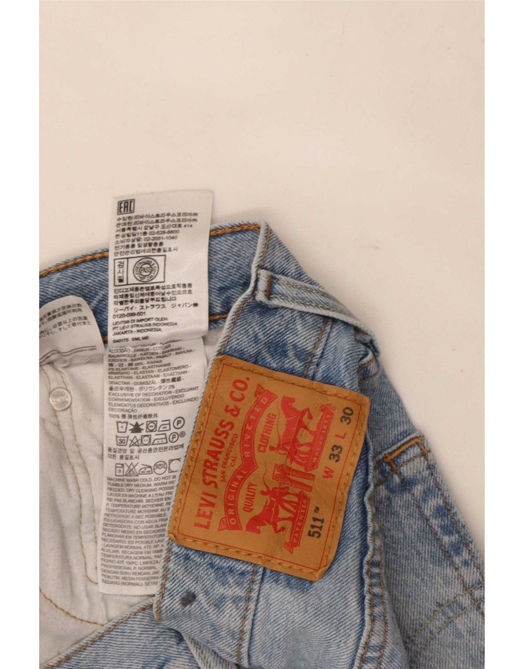 Blugi Levi's 511 Slim pentru bărbați W33 L30 Bumbac albastru