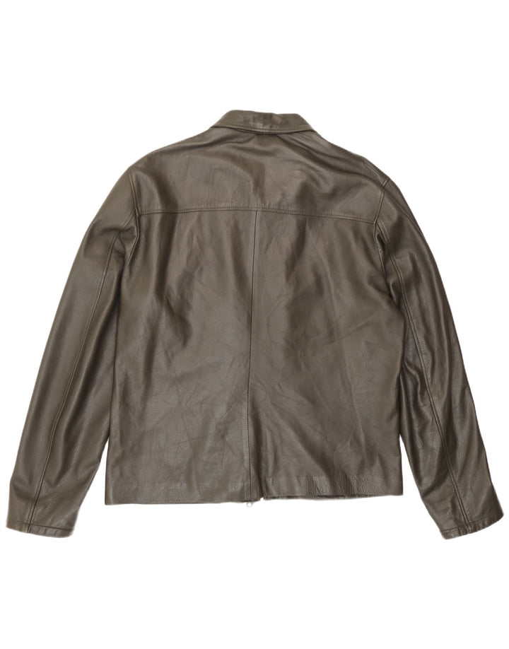 Jachetă de piele vintage pentru bărbați UK 40, mare, maro, din piele