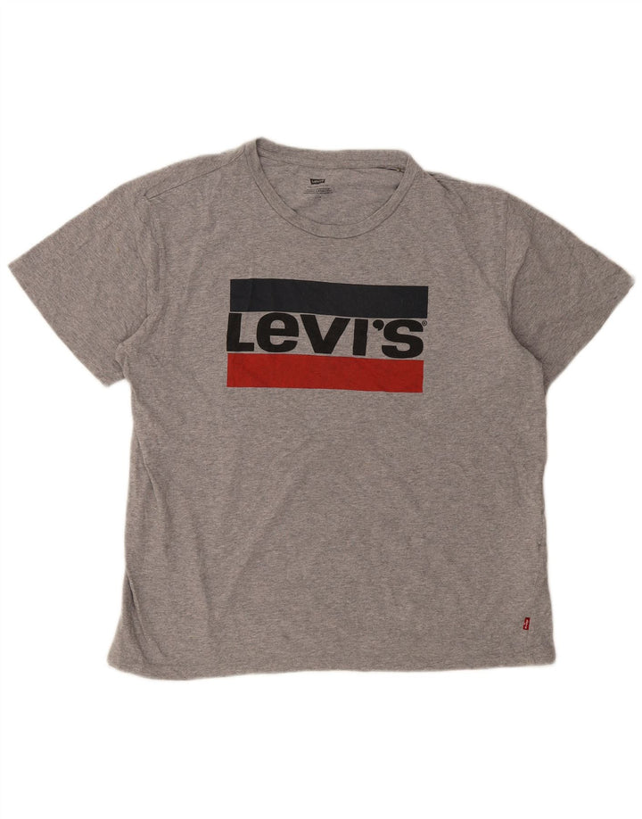 Tricou grafic pentru bărbați Levi's Top mare, gri, bumbac cu pete