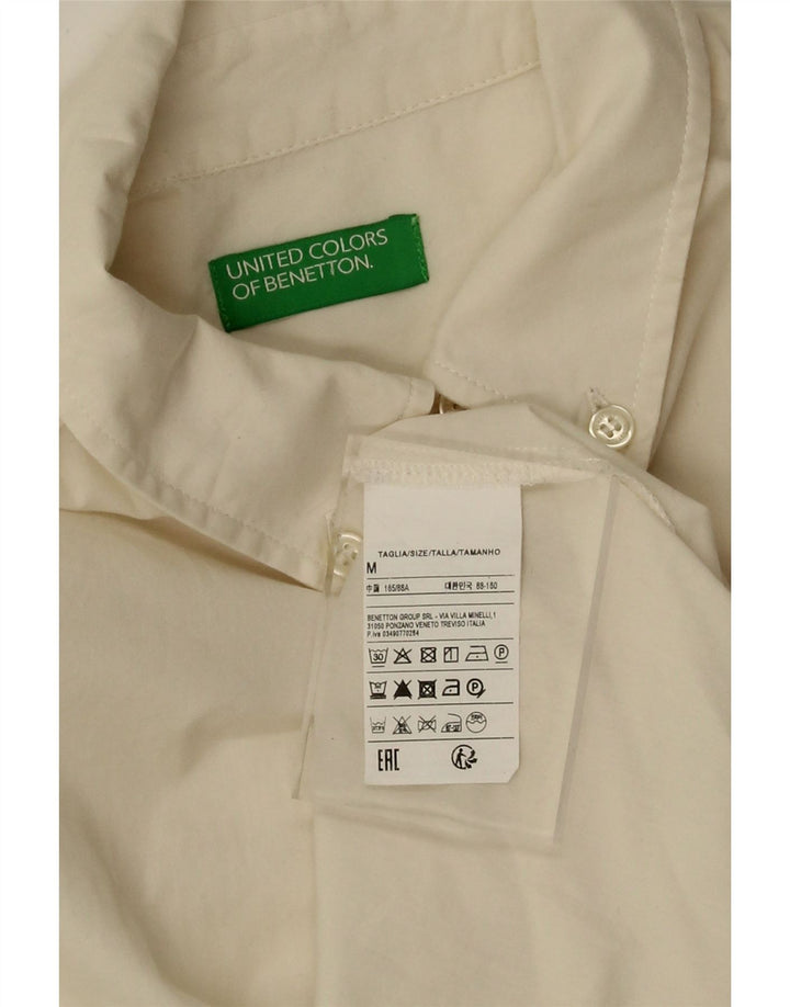 Cămașă Oversized Crop Benetton pentru femei UK 14 Medium Beige Bumbac
