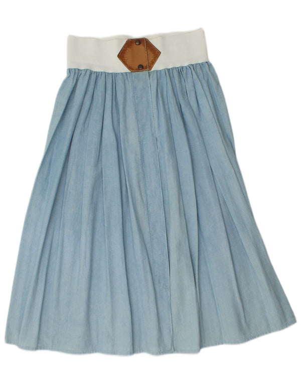 Fustă A-Line Vintage pentru femei cu talie înaltă IT 44 Medium W28 Blue Colorblock
