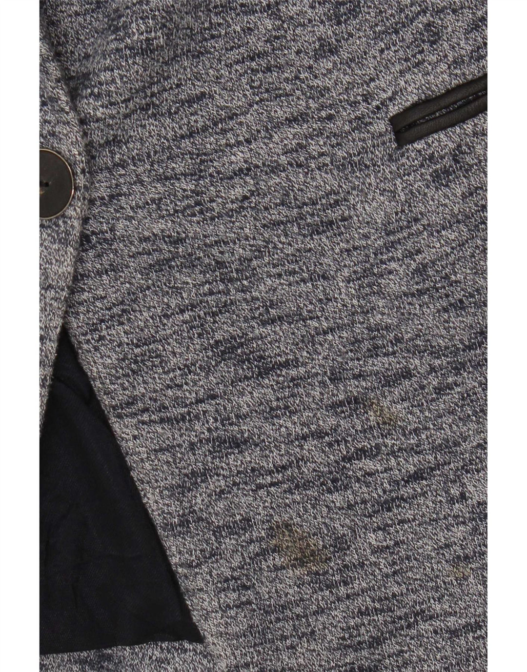 Sacou blazer pentru femei Zara, cu 1 nasture, UK 6 XS, bumbac cu pete albastre