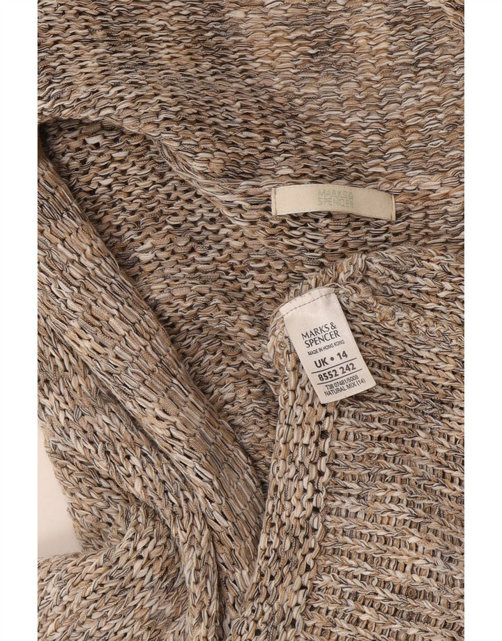 Pulover cardigan pentru femei Marks & Spencer cu cravată în față UK 14, mare, gri cu pete