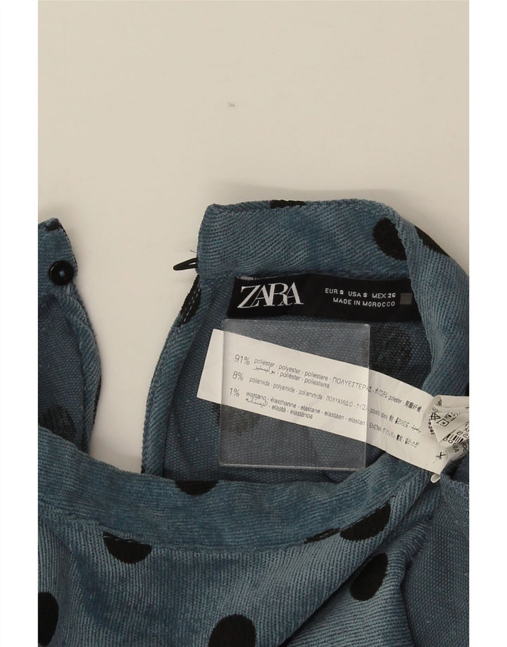 Rochie schimbătoare cu mânecă lungă pentru femei Zara UK 10 Poliester cu buline albastre mici