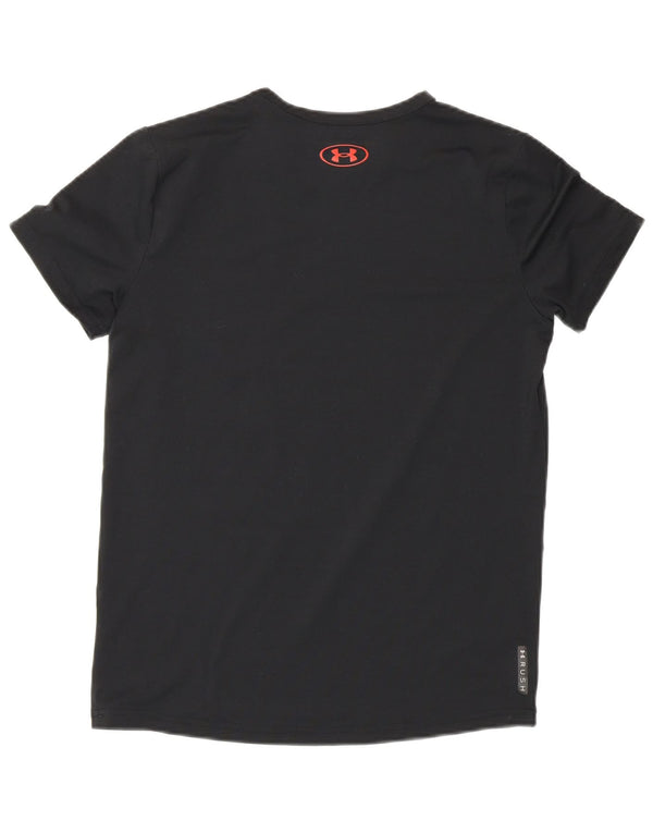 Tricou grafic Under Armour pentru băieți Top 9-10 ani mediu sport negru