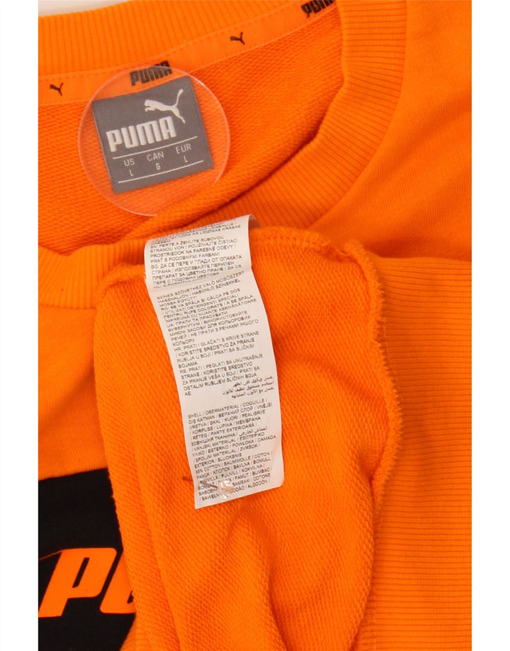 Pulover grafic pentru bărbați Puma Pulover mare portocaliu din bumbac color bloc