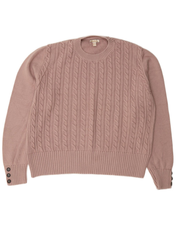 Pulover Barbour pentru damă, cu gât rotund, bumbac mare, roz, UK 16