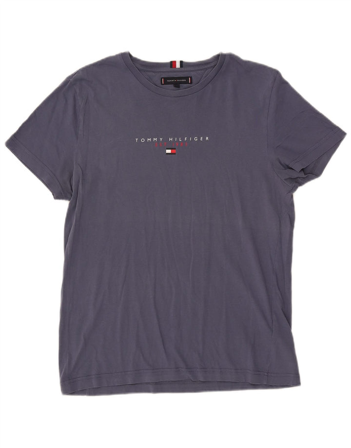 Tricou grafic Tommy Hilfiger pentru bărbați Top mediu din bumbac bleumarin