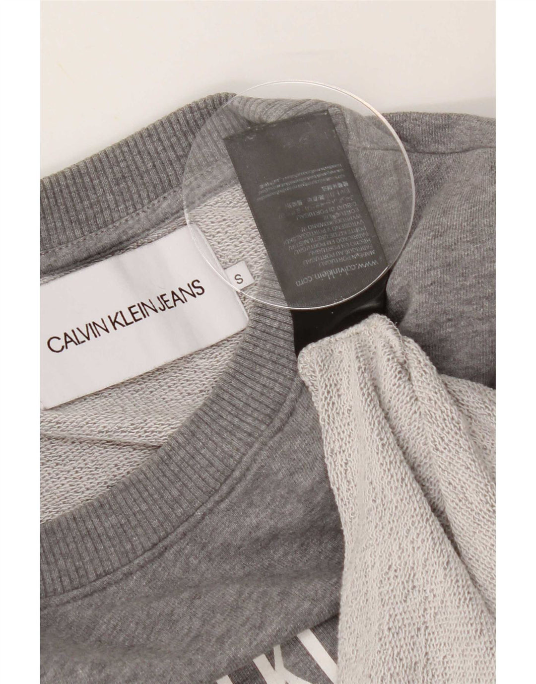 Hanorac grafic pentru bărbați Calvin Klein Jeans Pulover mic, gri, bumbac