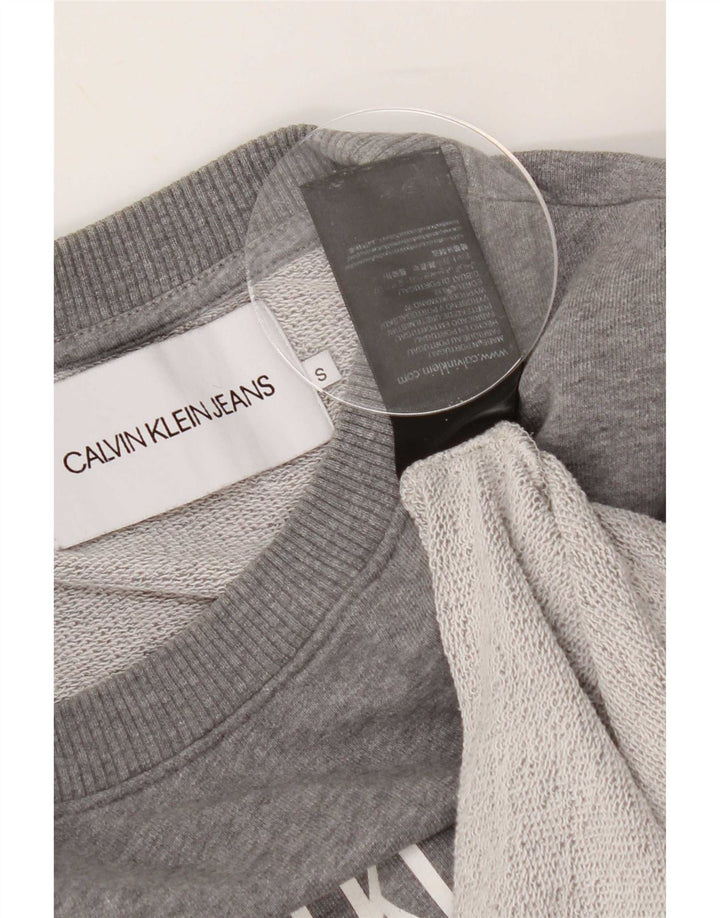Hanorac grafic pentru bărbați Calvin Klein Jeans Pulover mic, gri, bumbac