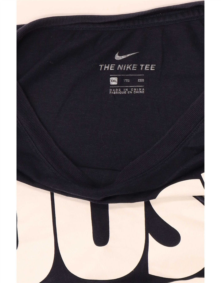 Tricou grafic Nike pentru bărbați cu mânecă lungă 2XL bleumarin