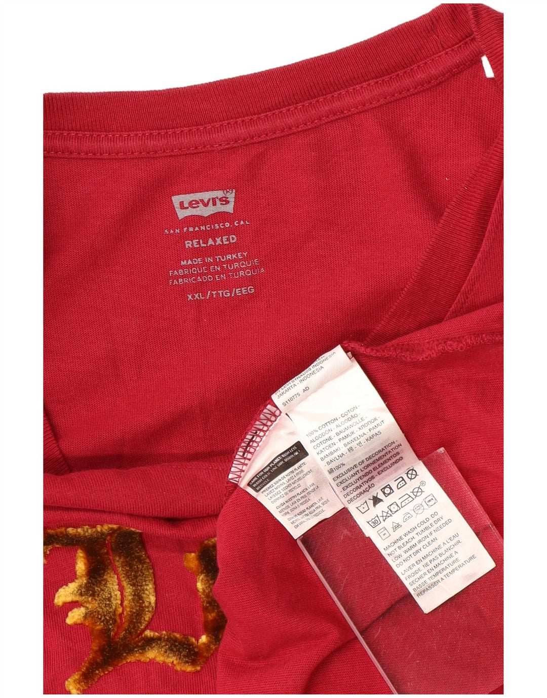 Tricou cu grafic relaxat Levi's pentru bărbați Top 2XL bumbac roșu