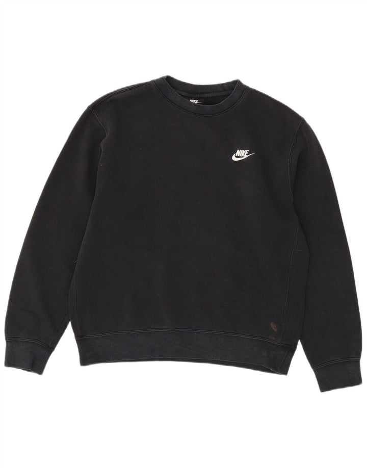 Pulover NIKE pentru bărbați, bumbac mediu negru