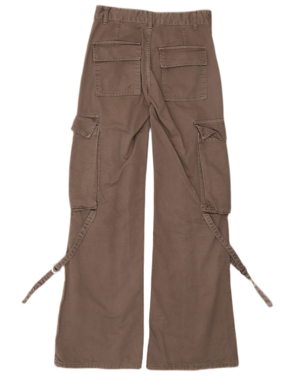 Pantaloni cargo pentru femei cu picioare largi Zara EU 32 2XS W22 L31 bumbac gri