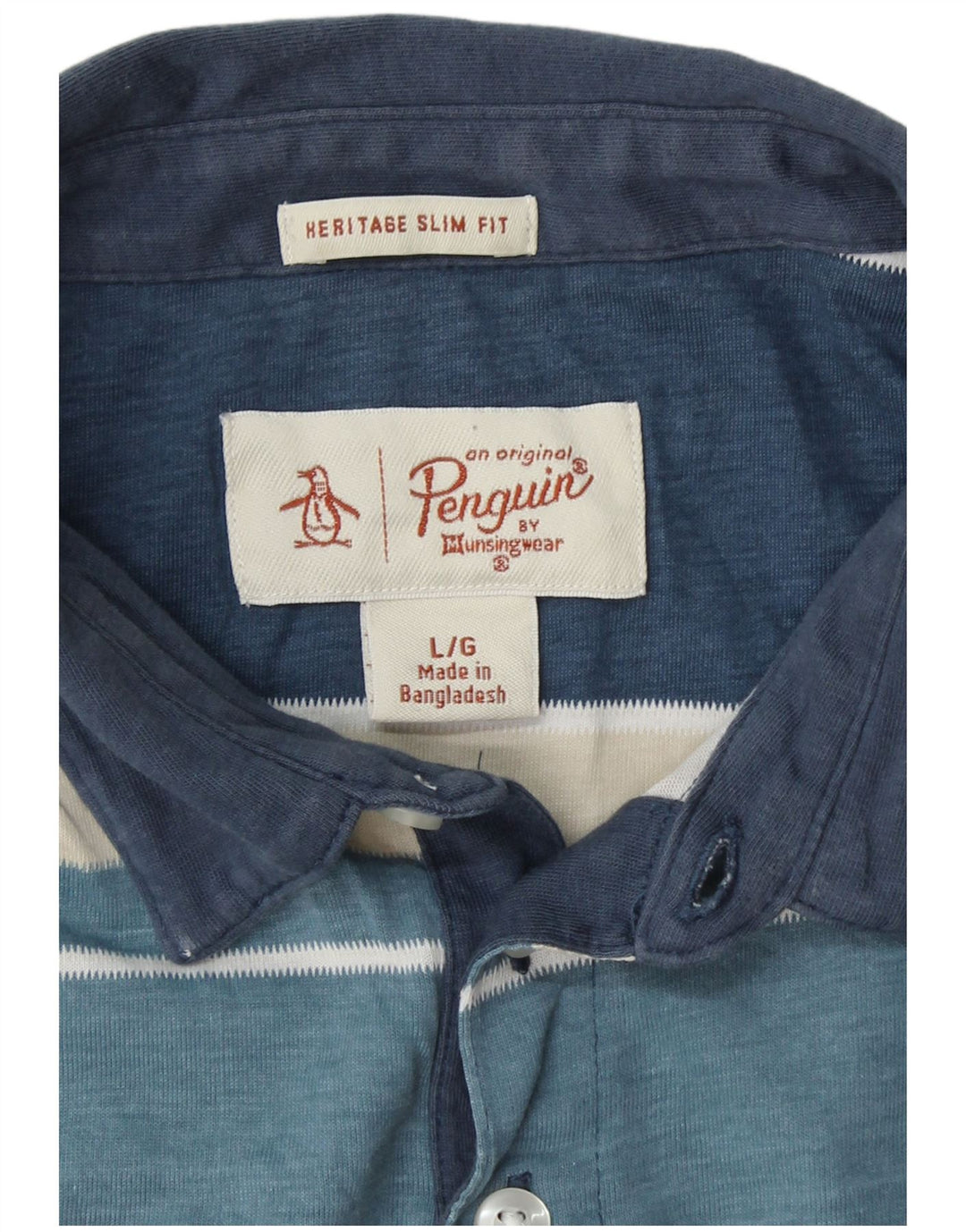 PENGUIN Tricou polo pentru bărbați Heritage Slim Fit, mare, albastru, bloc de culoare