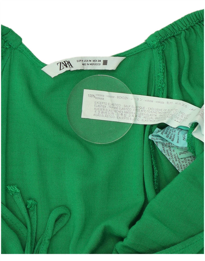 Costum pentru femei Zara cu mâneci 3/4 UK 14 Viscoză verde medie