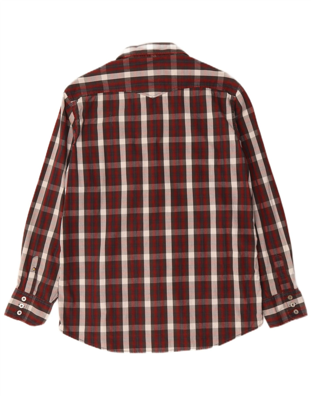 Cămașă Jack & Jones bărbătească mare din bumbac cu carouri burgundă
