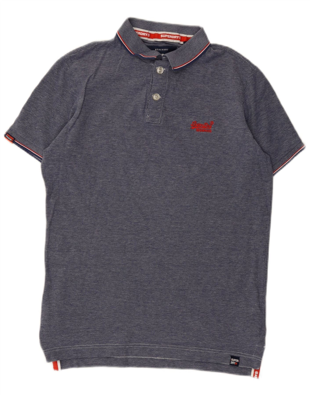 Tricou polo pentru bărbați Superdry, bumbac cu pete albastru mediu