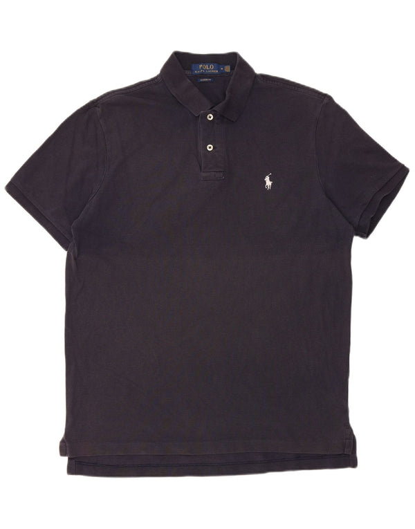 POLO RALPH LAUREN Mens Classic Fit Polo Shirt Medium Navy Blue Cotton