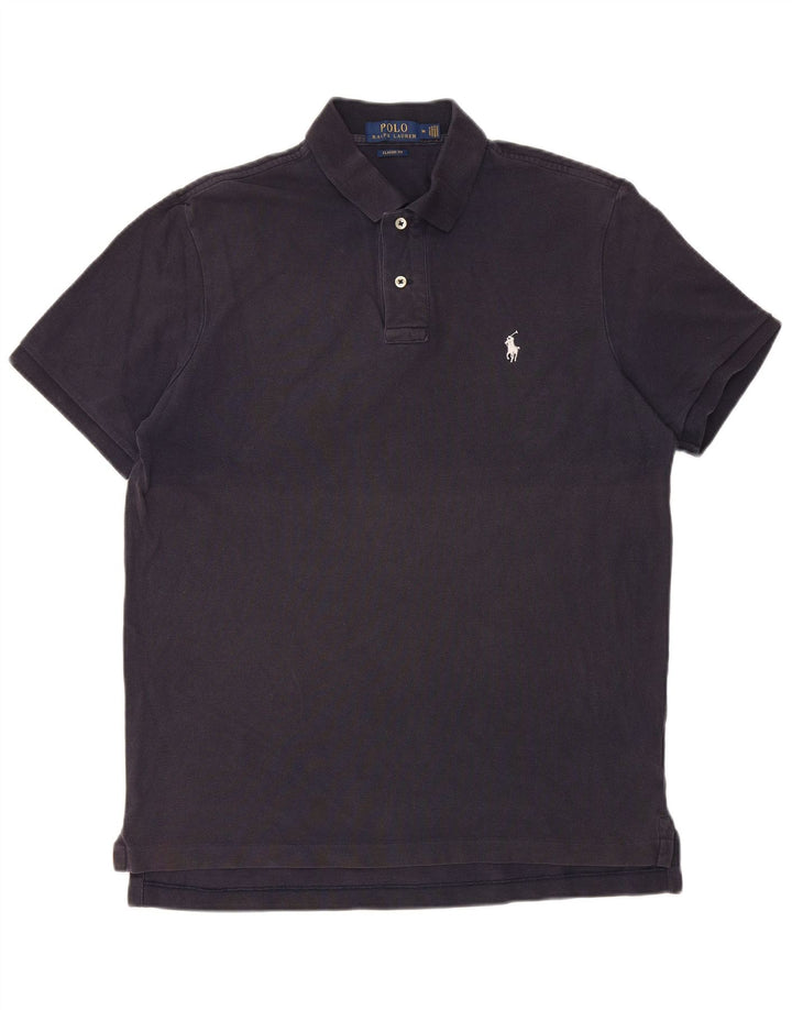 POLO RALPH LAUREN Mens Classic Fit Polo Shirt Medium Navy Blue Cotton