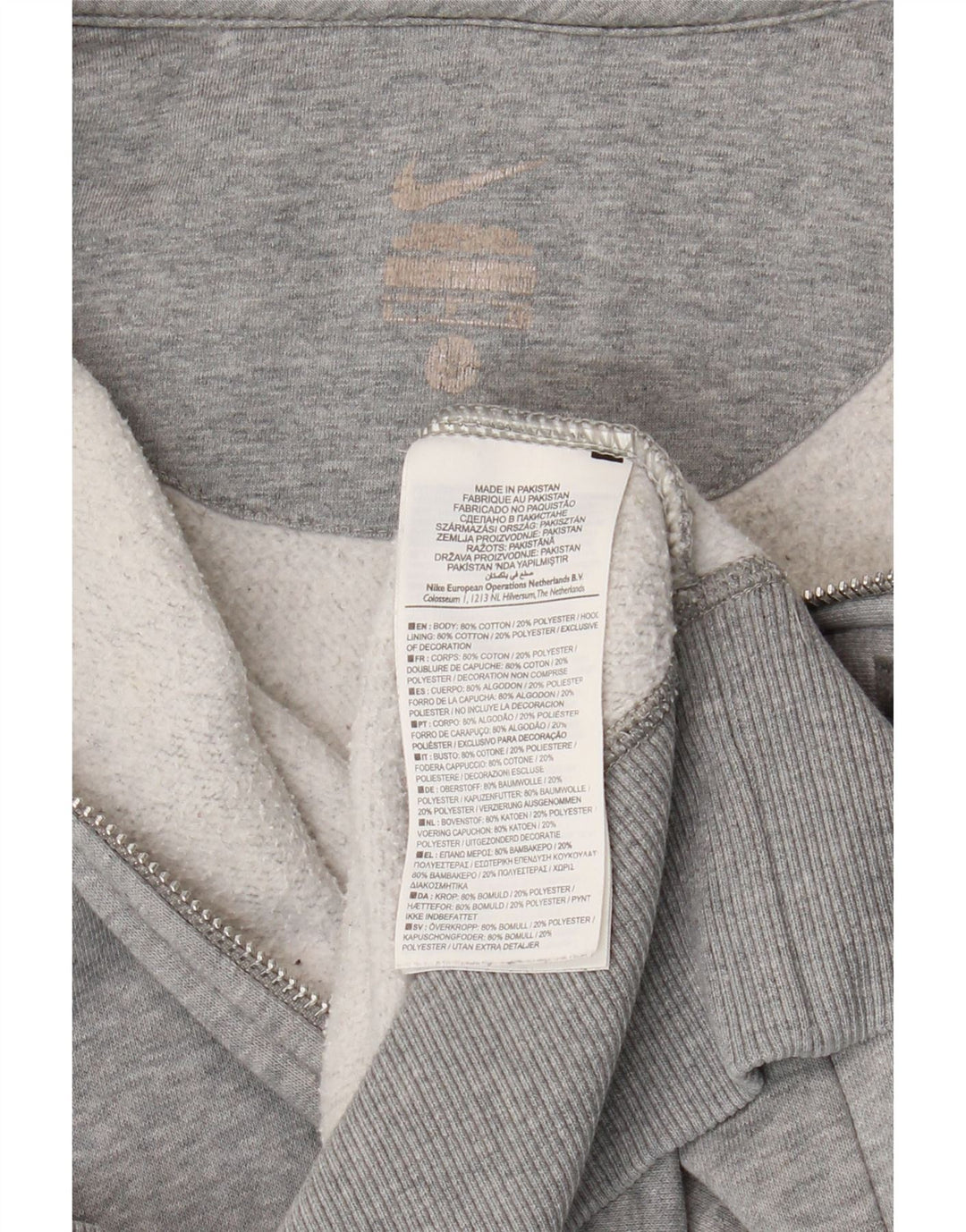 Pulover Nike Graphic Zip pentru bărbați, bumbac, gri mic