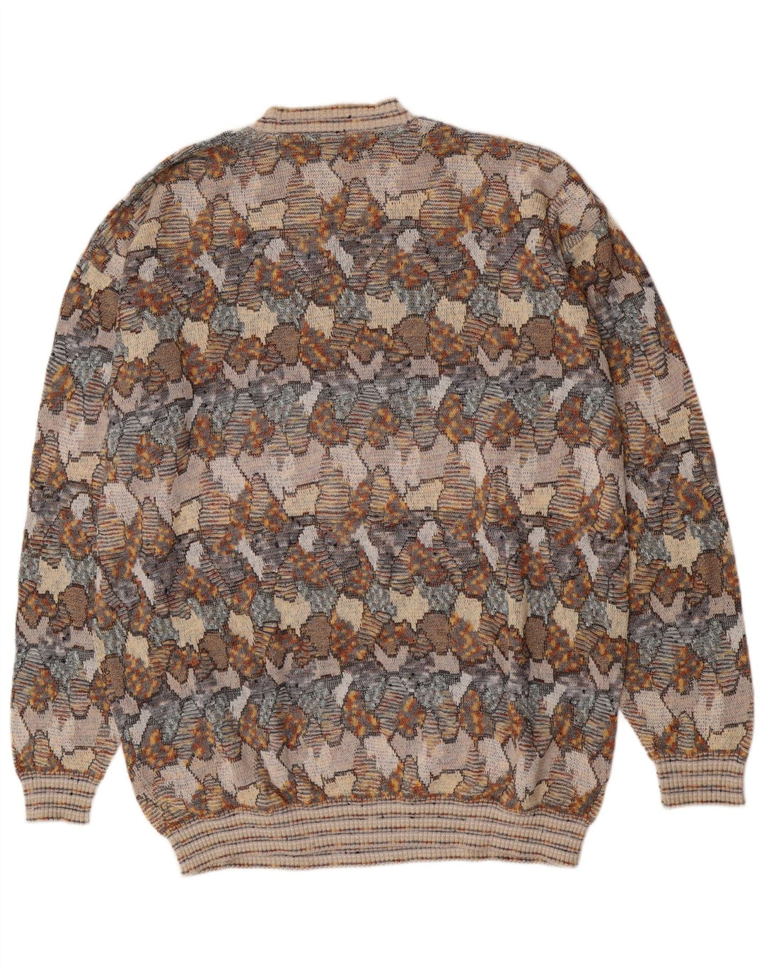 Pulover pentru bărbați cu model abstract cu decolteu rotund IT 54 XL gri