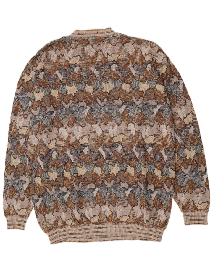 Pulover pentru bărbați cu model abstract cu decolteu rotund IT 54 XL gri