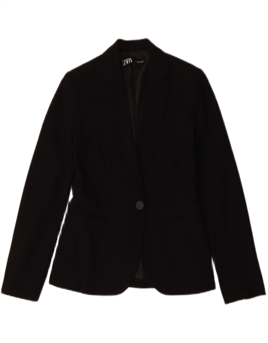 Blazer pentru femei Zara cu 1 nasture EU 34 2XS Poliester negru