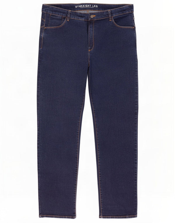 Blugi drepti pentru femei Marks & Spencer UK 18 XL W40 L30 bleumarin bumbac