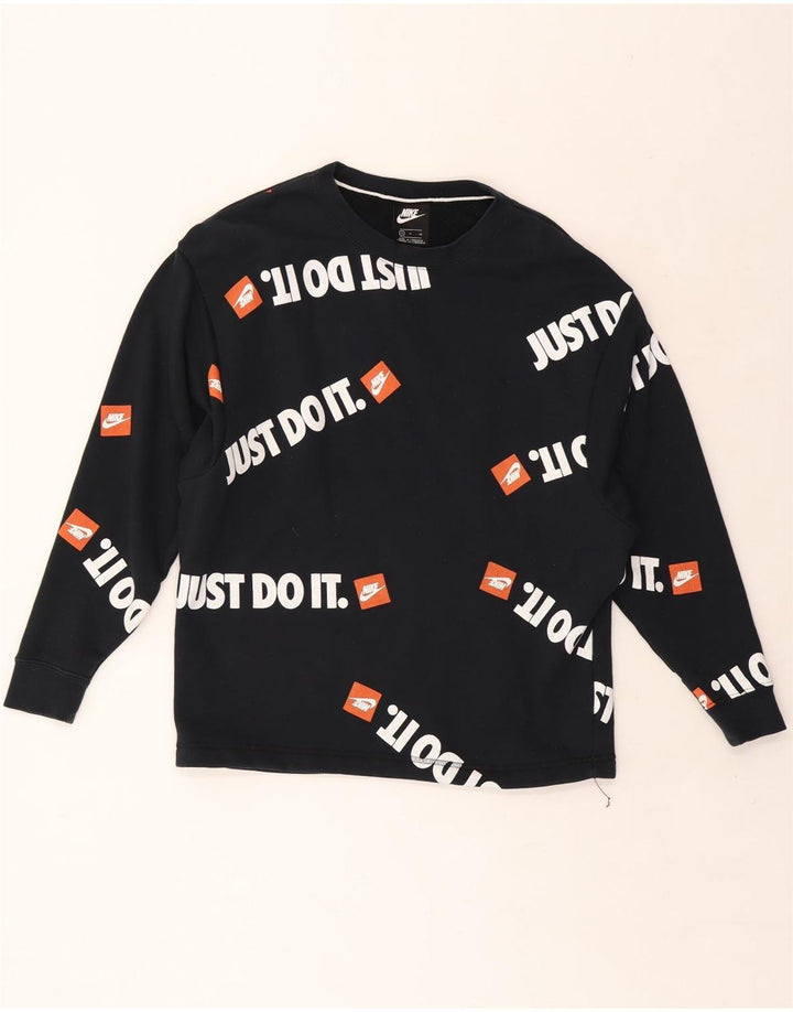 Hanorac grafic pentru bărbați NIKE Pulover mic din bumbac bleumarin