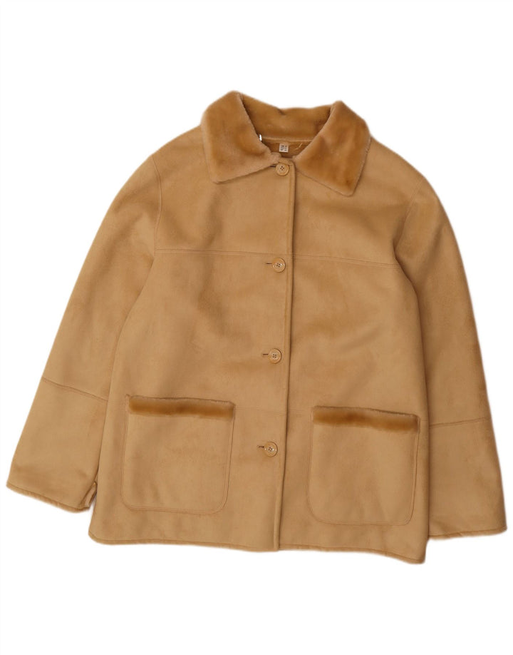 Jachetă Sherpa pentru femei VINTAGE EU 44 XL Bej Acrilic