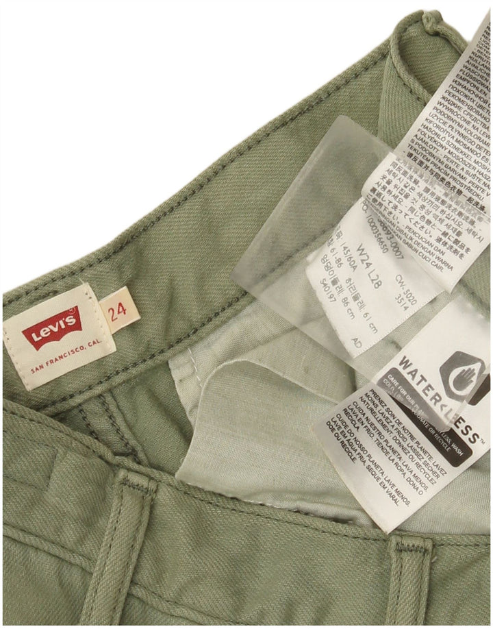 Pantaloni cargo drepti pentru femei Levi's L24 L28 bumbac verde