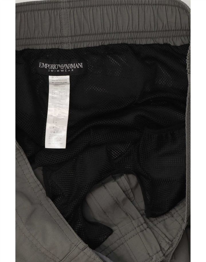 Pantaloni scurți de înot cu grafic pentru bărbați Emporio Armani, poliester mari, gri