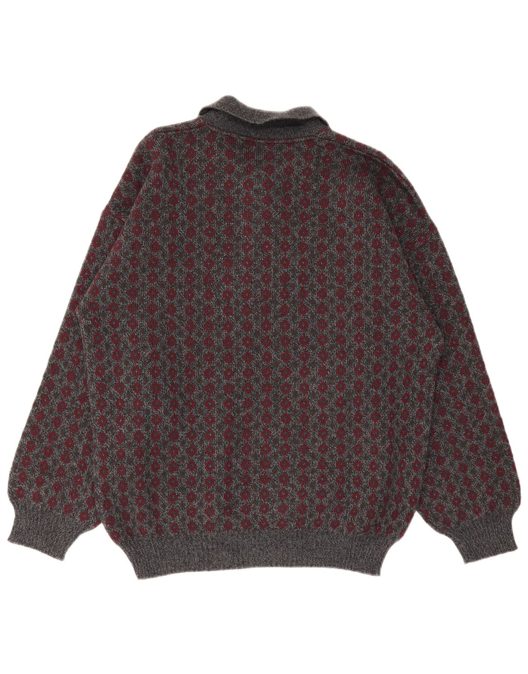 Pulover Viky Tricot pentru bărbați cu gât polo IT 50 Medium Gri Geometric
