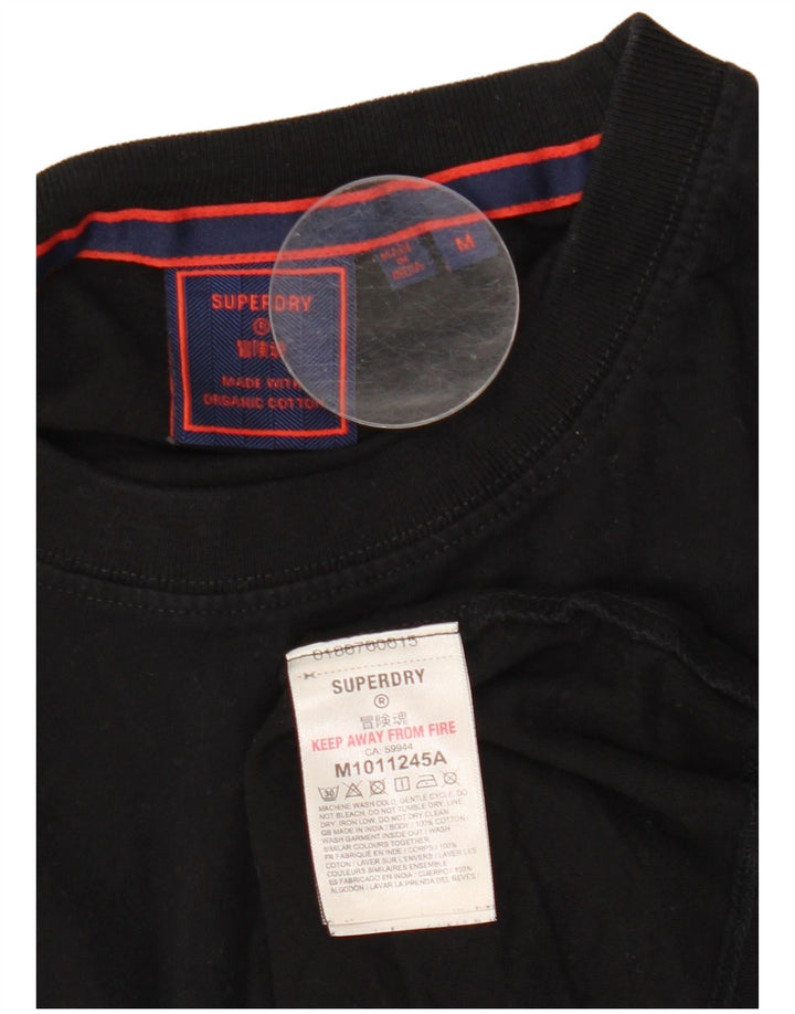 Tricou Superdry pentru bărbați Top mediu negru bumbac