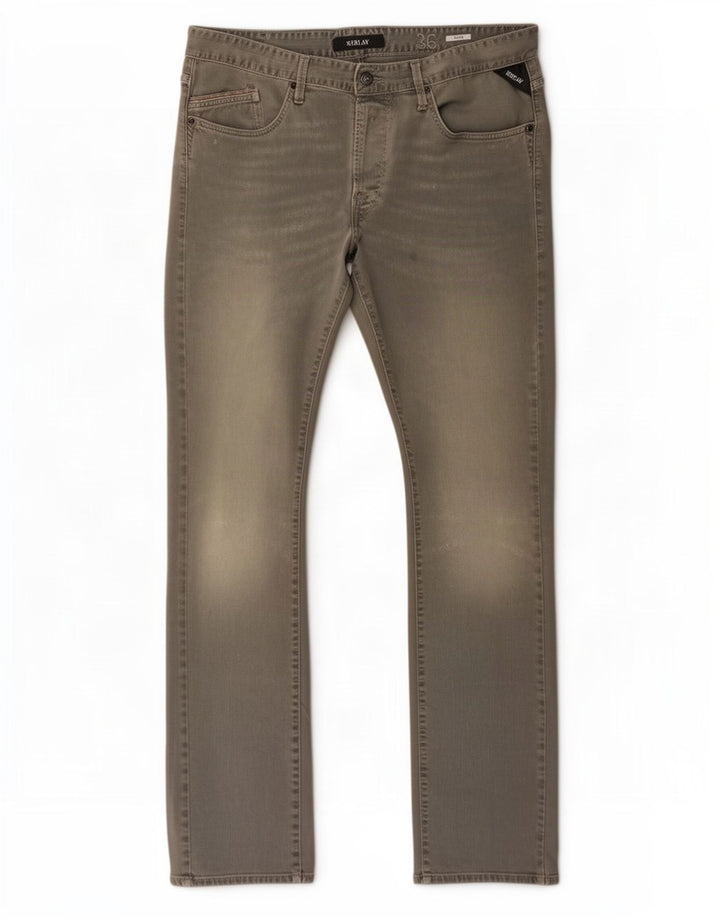 Replay Jeans Waitom Slim pentru bărbați W36 L36 bumbac gri