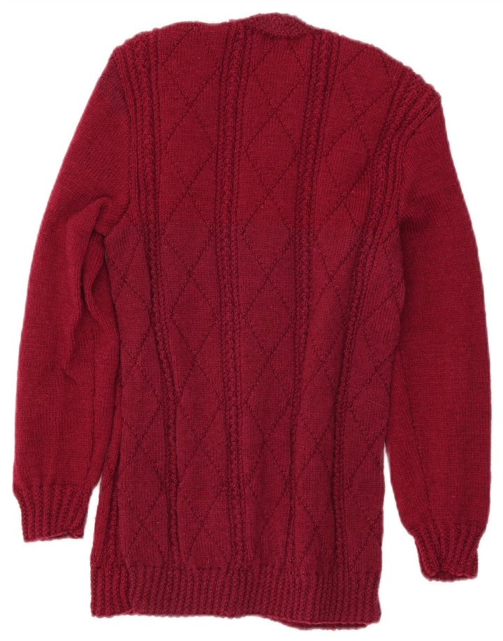 Pulover cardigan pentru femei VINTAGE UK 8 Small Burgundy